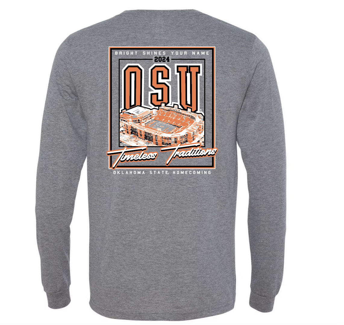 OSU 2024 Long Sleeve Grey Adult Tee DuPree Sports